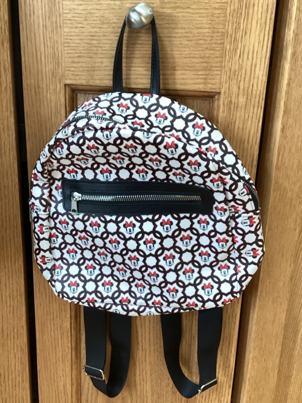 Disney Minnie Mouse all over print 10” mini deluxe backpack with front pocket